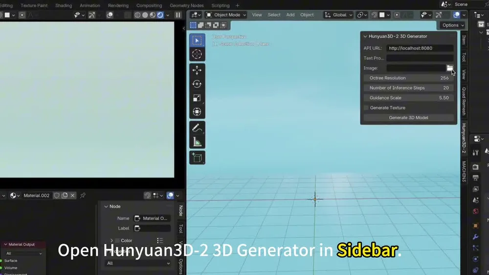 Hunyuan 3D generating a model from an image in its web interface